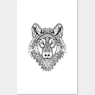 Mandala Wolf Posters and Art